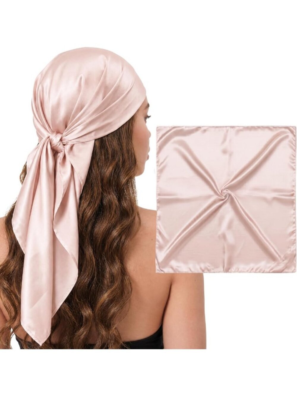Luxurious 100% Mulberry Silk Large Head Scarf - 19 Momme, 36" Square Bandana